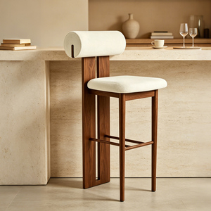 Modern Hotel bar <strong>Stools</strong> <strong>Dining</strong> Room Solid Wood bar Hippo Chair Kitchen Upholstered Counter Black Leather High bar <strong>Stool</strong> - Product Image 5