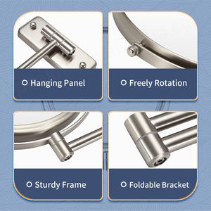 Venta caliente extensible montado en la pared espejo de aumento plegable redondo Hotel espejo de baño redondo - Product Image 3