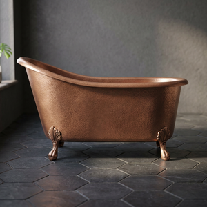 Baignoire autoportante ovale en cuivre, baignoire de luxe portable pour la maison et l'hôtel - Artisanat indien - Product Image 1