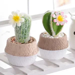 Y-O012 Wholesale Artificial Succulent Cactus Mini Succulent Plants Bonsai Picks Plastic Artificial Cactus Plant