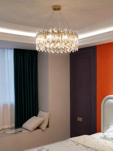 高級ゴールド K9 クリスタルシャンデリア LED モダンペンダント照明器具ホテルの階段結婚式の装飾寝室ダイニングルーム用 - Product Image 3