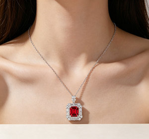 925 Silver Cultivated <b>Ruby</b> <b>Necklace</b> Shines for Fashion Daily Wear, Birthday, Party, Holiday a Wonderful Surprise Gift for Girl L - Product Image 3