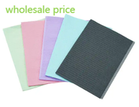 Bavoirs dentaires jetables colorés en gros, 3 plis, pour usage en clinique et salon, certifiés CE