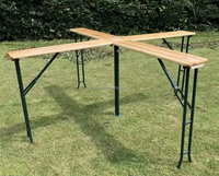 Ensemble table et banc pliants en bois pour pique-nique extérieur, fête dans la cour, dîner, brasserie, événement