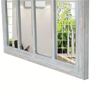 Espejo de Pared Largo con Marco de Madera Vintage Grande, Estilo Desgastado, Arqueado, de Pie o para Colgar, LONGWEI, Venta al Por Mayor Personalizada - Product Image 5