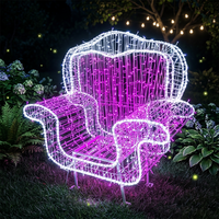 Hochwertige große Outdoor-Weihnachts dekoration Park Garten dekoration Kunden spezifische 3D LED Santa Stuhl Motiv Lichter
