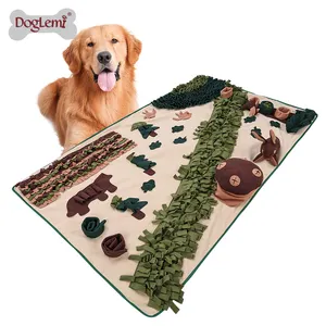 Pet Snuffle Mat Forest Design IQ Training Squeaky Durable Snuffle Toy Mat For Large Dogs Interactive Removable Dog Toys Matt
