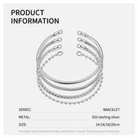 Gelang Rantai Ular Perak Sterling 925 Asli dengan Liontin Beruang Lucu, Bunga, dan Lobster untuk Wanita, Perhiasan Fashion untuk Pembuatan Perhiasan
