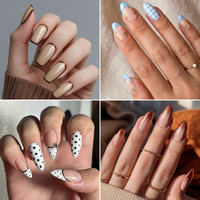 Nouvelle Tendance : Faux Ongles Longs Amande Rouges en Gel Souple à Coller, Imperméables, Style Français de Luxe