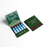 Autocollants élégants en papier kraft écologique pour boîtes d'allumettes, avec couvercle rabattable, gaufrage, pelliculage brillant, sérigraphie, revêtement UV, personnalisables