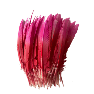 Rouge foncé flèche coupe <span class=keywords><strong>plume</strong></span> de dinde <span class=keywords><strong>plume</strong></span> pour artisanat bricolage coiffure chapeau Costume Cosplay accessoire carnaval fête mariage Floral déco - Product Image 3