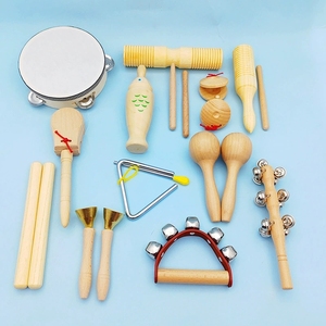 Wholesale 13pcs Deluxe Orff Percussion Instrument Set Natural Wood Kids Musical Toys Kit For Kindergarten <b>Music</b> Teaching - Product Image 5
