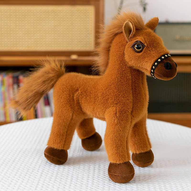 Cheval de simulation Lu xiao [brun foncé sans selle]]