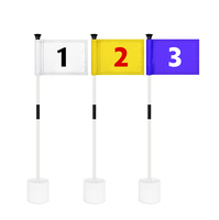 Fourniture d'usine : Ensemble de mini-golf pour putting green avec drapeaux et coupes de trou, en plastique, pour entraînement en extérieur, avec bâtons et poteaux de drapeau, aides à l'entraînement, léger