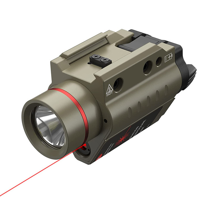 Red Laser Optical Sight LED 2-in-1 Flashlight Aluminum Alloy 6X High Magnification Powerful Tactical White Torch Light Portable