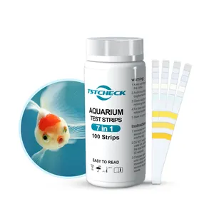 Hete Verkoop 7 In 1 Essentiële Parameters In 1 Krachtige Strip Aquarium Testkit Voor Zoet En Zout Water