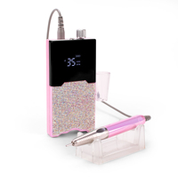 2025 nouveauté brillant cristal strass 85W Portable sans fil E fichier perceuse à ongles Machine Ultra-mince forme de coeur 35000 tr/min