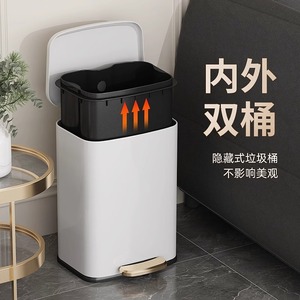 Cubo de basura de acero inoxidable con pedal, gran capacidad, boca ancha de 18L, apto para cocinas, uso doméstico, hoteles y espacios públicos. - Product Image 2