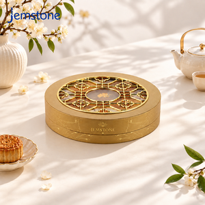 Printed Round Paper <b>Cardboard</b> <b>Tube</b> Box <b>Packaging</b> for Mooncakes Pastries Cylinder <b>Packaging</b> with Clear Cutout Window Lid - Product Image 1