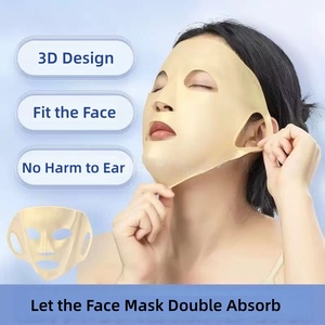 <b>Silicone</b> Facial Mask <b>Sheet</b> 3D Moisturizing Face Mask Holder Facial Patches Wrap Reusable Face Mask Cover - Product Image 6