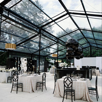 Tentes de réception de luxe en aluminium pour événements, 150, 300, 1000 personnes, transparentes, avec cadre noir, pour mariages et fêtes en extérieur