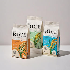 Kustom grosir kualitas tinggi 1Kg 2Kg 5Kg 10Kg ritsleting tepung gandum kertas Kraft mudah dibuka kemasan plastik tas beras dengan pegangan - Product Image 2