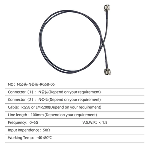 Alta Qualidade RG58 Coaxial Pigtail Jumper <span class=keywords><strong>Cable</strong></span> 4.3/10 Macho para N Feminino Friso Tipo Conector 1m para Rede - Product Image 5