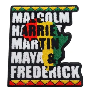 Wholesale Embroidery Juneteenth Freedom Day Africa Logo Patch Iron On Black History Chenille Patches For Clothing