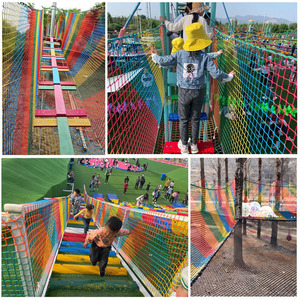 Aangepaste Regenboog Indoor Speeltuin Klimtouw <span class=keywords><strong>Net</strong></span> Voor Kinderen Aanpasbare Indoor Activiteit Met Duurzame Baan - Product Image 2