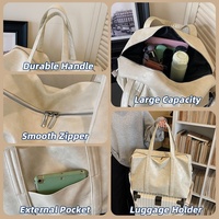 Tas Jinjing Minimalis dengan Gesper Logam Anti Air untuk Barang Pribadi, Tas Selempang Travel untuk Perlengkapan Pesawat