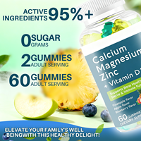BioLex Gummies à absorption élevée de calcium, magnésium, zinc et vitamine D3 pour le soutien musculaire et osseux, marque privée
