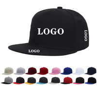 Gorra de Visera Plana Personalizada, Estilo Americano, Gorra de Hip Hop de Visera Plana, Gorras de Visera Plana de Color Sólido para Hombre y Mujer