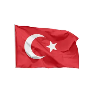 3X5FT POLYESTER waterproof 90x150 turkey flag screen printing ottoman empire flag