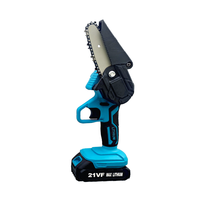 Gergaji Mini Tanpa Kabel 21V 4 Inci dengan Motor Brushless, Gergaji Rantai Elektrik Genggam untuk Pemangkasan Pohon, Pemotongan Kayu, Peralatan Kebun