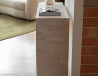 Table console en pierre de travertin Table d'entrée moderne avec base pour la décoration de la maison