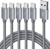 Cable USB Tipo C Trenzado de Nailon, Cable USB Tipo C de Carga Rápida 3A 5A para Cargador PD de 60w, Cable USB de 2m para Cargador de Teléfono