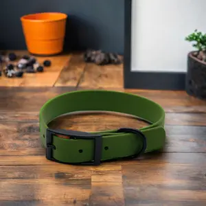 2024 Hot Selling Custom PVC Tactical Dog Collar Thick and Waterproof with Adjustable Metal Buckle for Pet Dogs Wholesale