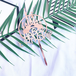 Décoration de gâteau en acrylique en forme de château, thème miel et douceur, Joyeux Anniversaire, 3D, fournitures de décoration de gâteaux - Product Image 5