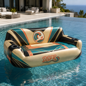 Canapé <span class=keywords><strong>gonflable</strong></span> en PVC, <span class=keywords><strong>chaise</strong></span> <span class=keywords><strong>longue</strong></span> flottante pour adultes avec porte-gobelet, utilisation commerciale en extérieur pour <span class=keywords><strong>piscine</strong></span>, lac, mer et plage - Product Image 1