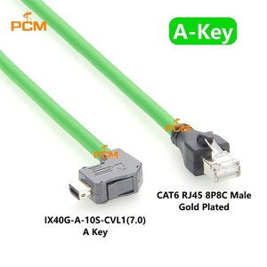 Cabo de Alta Flexibilidade CAT6A IX A-Key TPU com Conector Esquerdo X40G-A-10S-CVL1(7.0) para RJ45 8P8C Macho para Ethernet Industrial e Visão de Máquina - Product Image 4