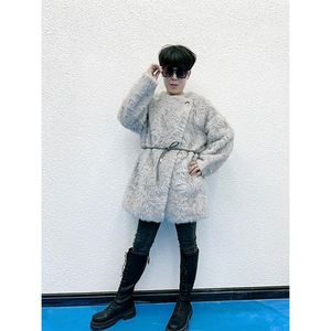 2025 mới arrivall phụ nữ thanh lịch, lỏng lẻo, Dài đến đầu gối, áo khoác lông chồn dài tay, ấm áp, nặng - Product Image 3