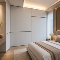 Armoire Moderne en Bois, Placard Intégré pour Chambre à Coucher, Finition Douce au Toucher en PET, Armoire Durable pour Chambre en Bois