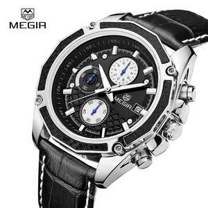 กําหนดโลโก้ของคุณเอง MEGIR <span class=keywords><strong>2015</strong></span> 2015G ผู้ชายนาฬิกาควอทซ์สายหนังปฏิทินโครโนกราฟแบบอะนาล็อกกีฬานาฬิกาข้อมือสําหรับ Reloj - Product Image 3