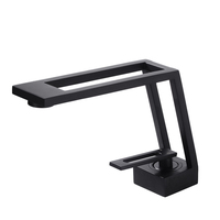 Robinet de lavabo cascade noir en laiton pour salle de bain, mitigeur eau chaude et froide