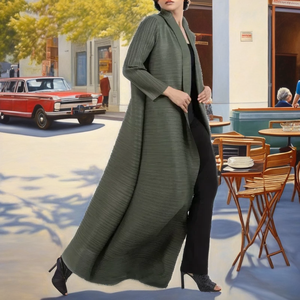 Abaya Miyake en polyester de haute qualité, livraison rapide, robe décontractée musulmane pour femmes, grandes tailles, dernières créations en couleurs unies - Product Image 2