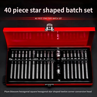 Kit d'outils de réparation automobile 40 pièces : Jeu de douilles Torx, hexagonales et cannelées, clés étoile et fleur, kit de tournevis combinés pour mécaniciens