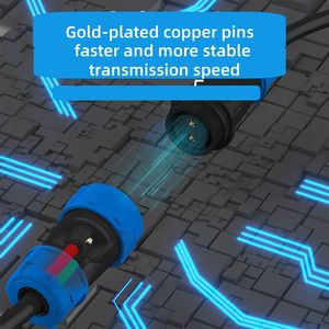 ชุดขั้วต่อการบิน LD แบบไม่ต้องบัดกรี IP68 ชุด 2/3/4/5/6/7/9 พิน แบบตัวผู้/ตัวเมีย พร้อมปลั๊กเกลียว |   กระแสไฟสูงสำหรับเครื่องจักร - Product Image 3