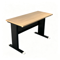 Table de bureau moderne avec plateau en grain de bois MFC, table de conférence, table de réception pour les cadres, mobilier commercial pour la maison
