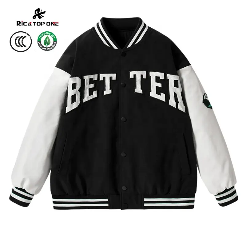 Fast Delivery Logo Custom Baseball Jackets High Street Embroidery Letterman Patchwork Jacket Varsity Jacket