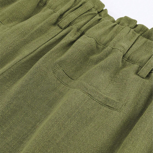 <span class=keywords><strong>Pantaloni</strong></span> Estivi Boho in <span class=keywords><strong>Lino</strong></span> Verde di Alta Qualità Personalizzati, Traspiranti con Vita Elastica, <span class=keywords><strong>Pantaloni</strong></span> Dritti Lavati per Donne - Product Image 6